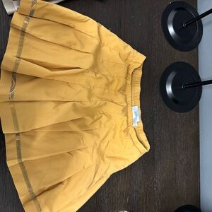 Yellow vintage Pleated Women's Skirt